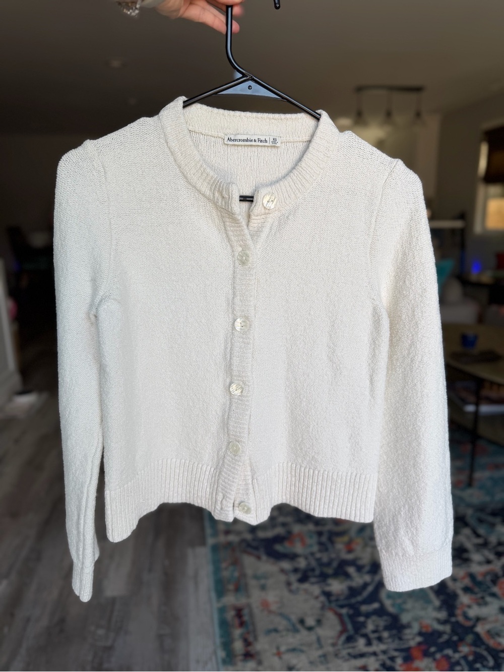 Abercrombie & Fitch Cream Button-Front Women's Sweater